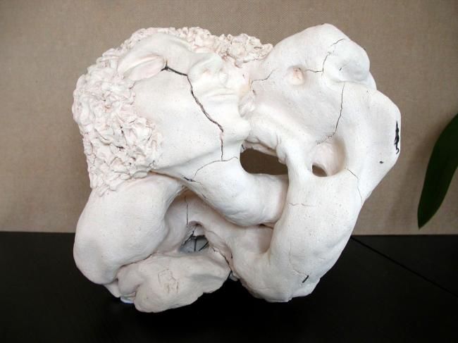 Sculpture intitulée "MAL ÊTRE" par France Lemaitre, Œuvre d'art originale, Terre cuite
