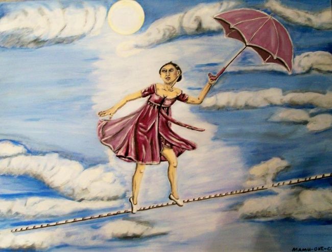 Painting titled "Balance" by Mamu, Original Artwork, Oil