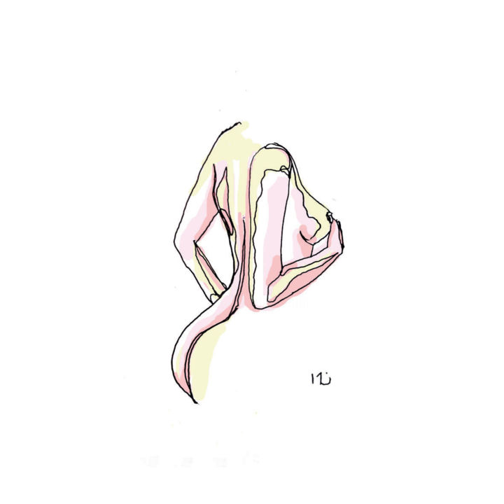 Dessin intitulée "nude." par Man, Œuvre d'art originale, Stylo à bille
