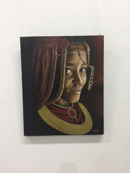 Картина под названием "Femme Himba" - Man Innov Niasse, Подлинное произведение искусства, Акрил