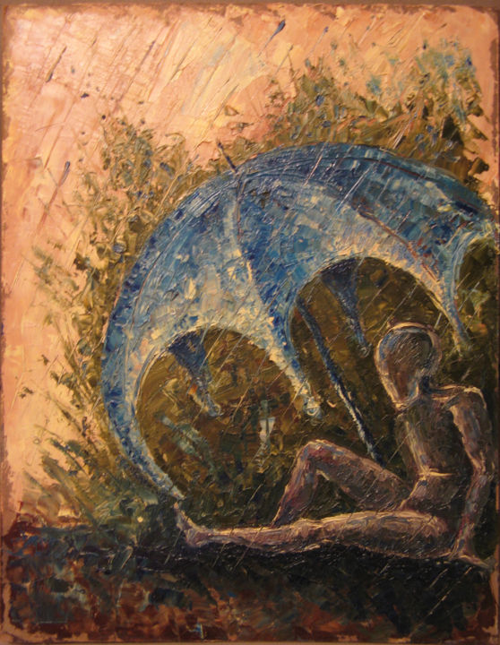 Pittura intitolato "Повелитель" da Iuliia Kapran, Opera d'arte originale, Olio Montato su Telaio per barella in legno