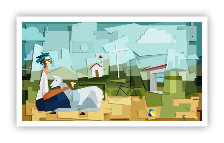 Artes digitais intitulada "Do campo a cidade" por Manasses Andrade, Obras de arte originais, Trabalho Digital 2D