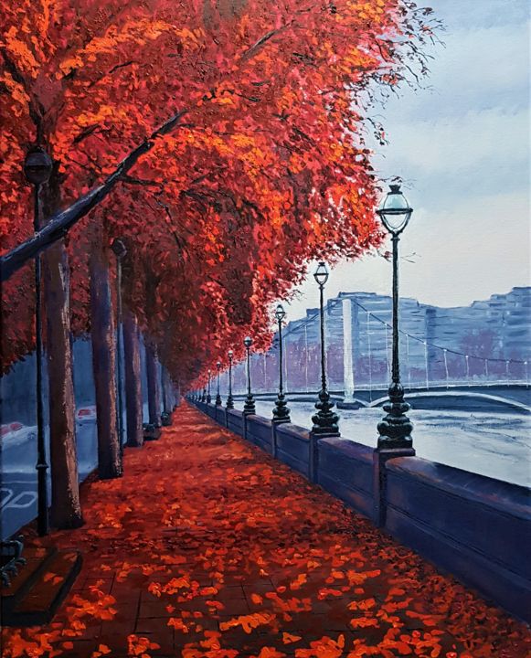 Painting titled "Two colors simphony" by Mantas Naulickas, Original Art, Oil
