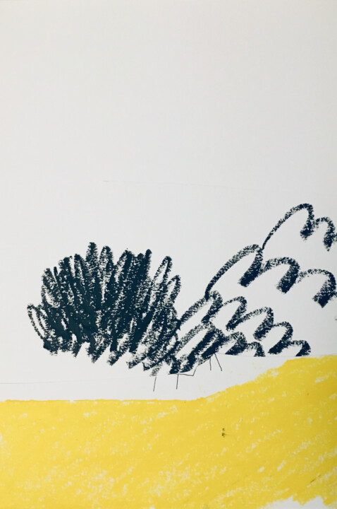 Dibujo titulada "Bufalo" por Mandrea, Obra de arte original, Pastel