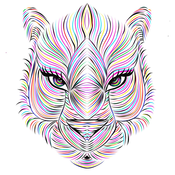 Digital Arts titled "Tijger" by Mandy Damen, Original Artwork, 2D Digital Work