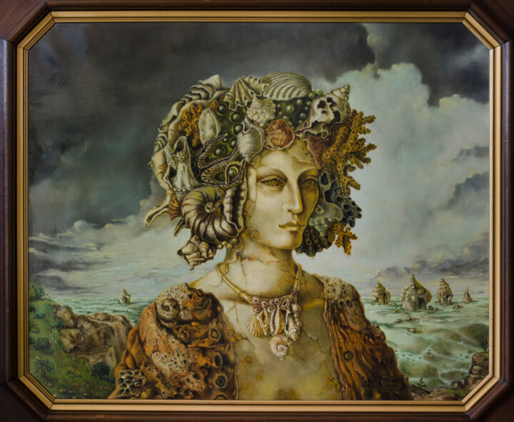 Painting titled "Venus" by Mandy Sand, Original Artwork, Oil