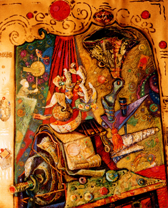 Collages titled "Hurdy-Gurdy" by Mandy Sand, Original Artwork