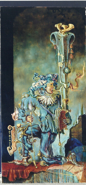 Schilderij getiteld "Harlequin" door Mandy Sand, Origineel Kunstwerk, Olie