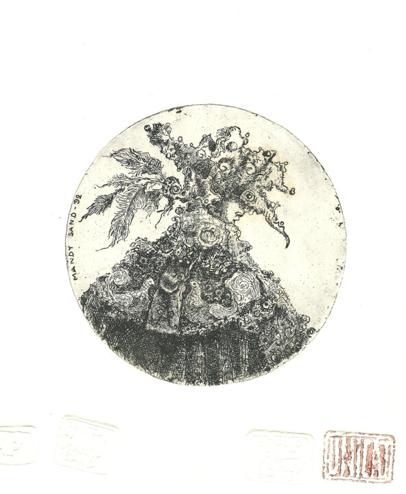 Estampas & grabados titulada "Papagena" por Mandy Sand, Obra de arte original, Grabado