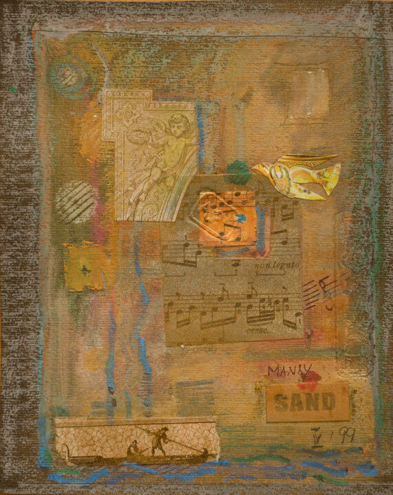 Κολάζ με τίτλο "Musical notes" από Mandy Sand, Αυθεντικά έργα τέχνης, Άλλος