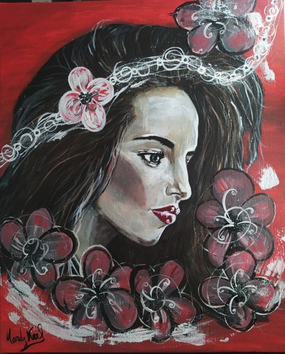 Peinture intitulée "REGARDE MOI" par Mandy Karl, Œuvre d'art originale, Acrylique Monté sur Châssis en bois