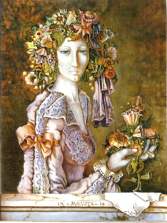 Pittura intitolato "Augusta" da Mandy Sand, Opera d'arte originale, Olio