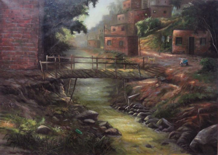 Pintura intitulada "O lugar" por Maneco Araújo, Obras de arte originais