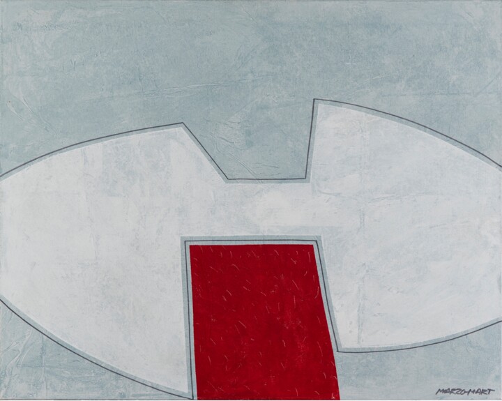 Pintura titulada "Forma blanca sobre…" por Manel Marzo-Mart, Obra de arte original, Acrílico Montado en Bastidor de camilla…