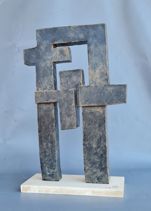 Skulptur mit dem Titel "Estructura" von Manel Marzo-Mart, Original-Kunstwerk, Holz