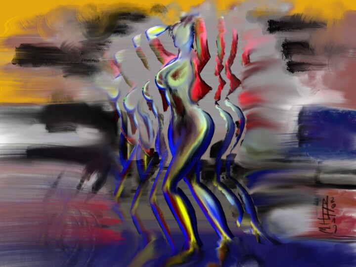 Digitale Kunst mit dem Titel "Stille Fantasie" von Manfred Hoppe, Original-Kunstwerk, 2D digitale Arbeit