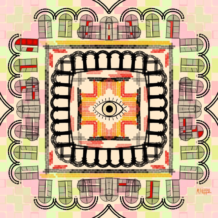 Arte digitale intitolato "4kant Auge" da Manfred Hoppe, Opera d'arte originale, Lavoro digitale 2D
