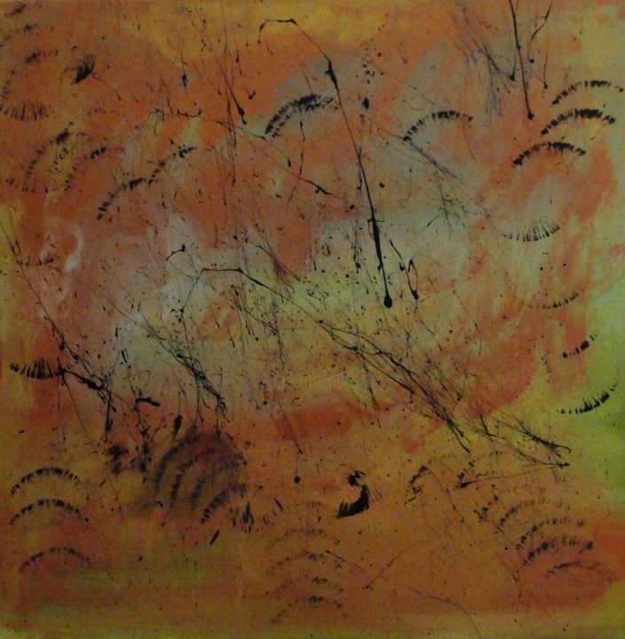 Malerei mit dem Titel "Gold Part II" von Manfred Ruehrich, Original-Kunstwerk, Acryl