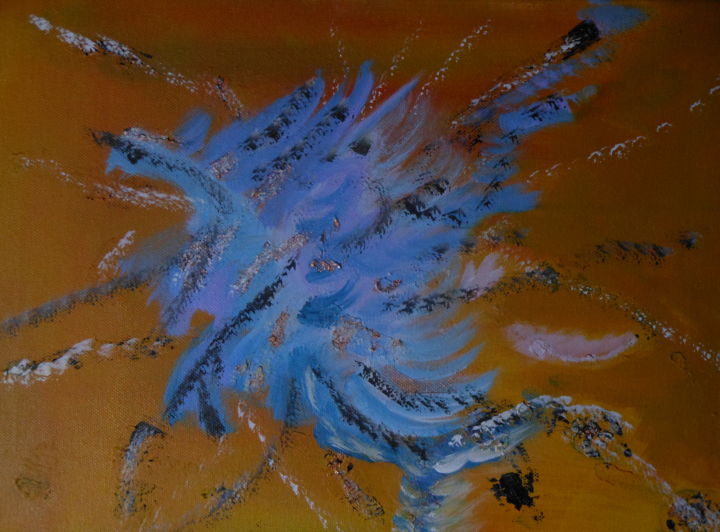 Painting titled "Blue Emotion" by Manfred Ruehrich, Original Artwork, Acrylic