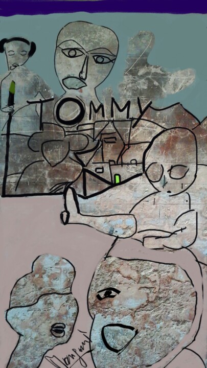 Arte digitale intitolato "Tommy's Club .., to…" da Mangani', Opera d'arte originale, Fotomontaggio