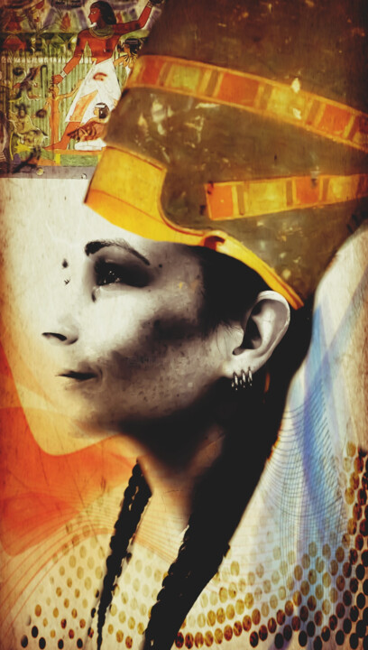 Digital Arts titled "Nefertiti" by Mangani', Original Artwork, Digital Painting