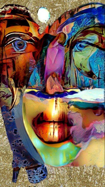Digitale Kunst mit dem Titel "KISS 3" von Mangani', Original-Kunstwerk, Digitale Malerei