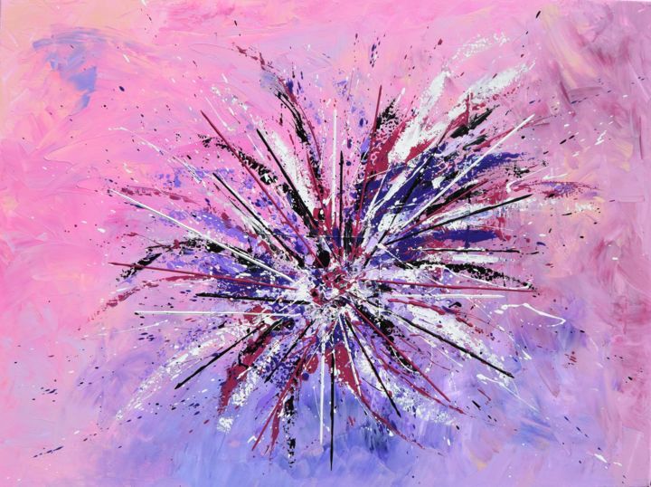 Malerei mit dem Titel "Big-Bang" von Pascal Mangeot, Original-Kunstwerk, Acryl