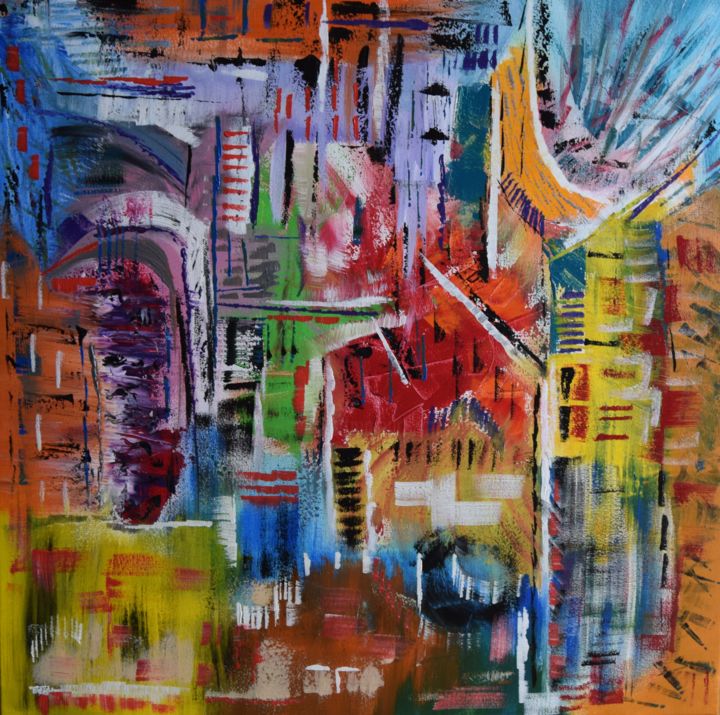 Painting titled "Carnaval" by Pascal Mangeot, Original Artwork, Acrylic