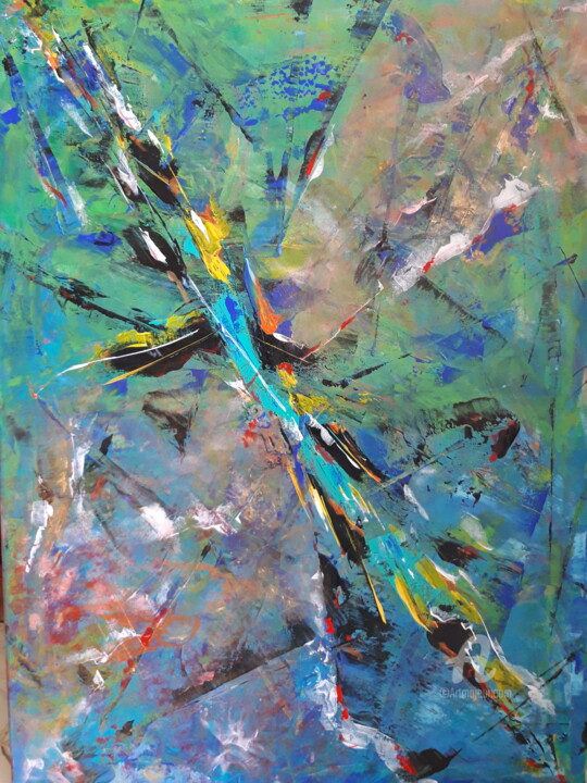 Painting titled "Abstraction #2 - Ay…" by Mango Park, Original Artwork, Acrylic