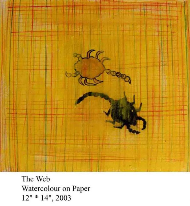 Painting titled "the web" by Lavanya Mani, Original Artwork