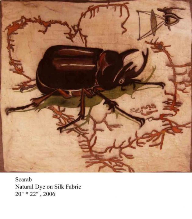 Pintura titulada "scarab" por Lavanya Mani, Obra de arte original
