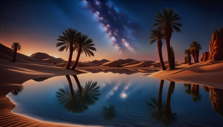 Fotografia intitolato "Desert Milky Way -…" da Mankdhani, Opera d'arte originale, Fotografia manipolata