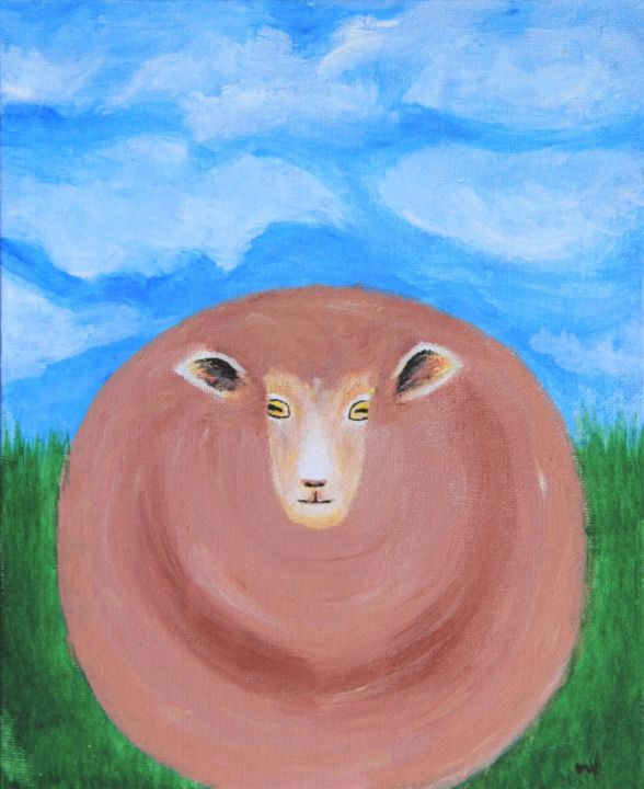 "Pink Sheep" başlıklı Tablo Mandy Leung tarafından, Orijinal sanat, Petrol