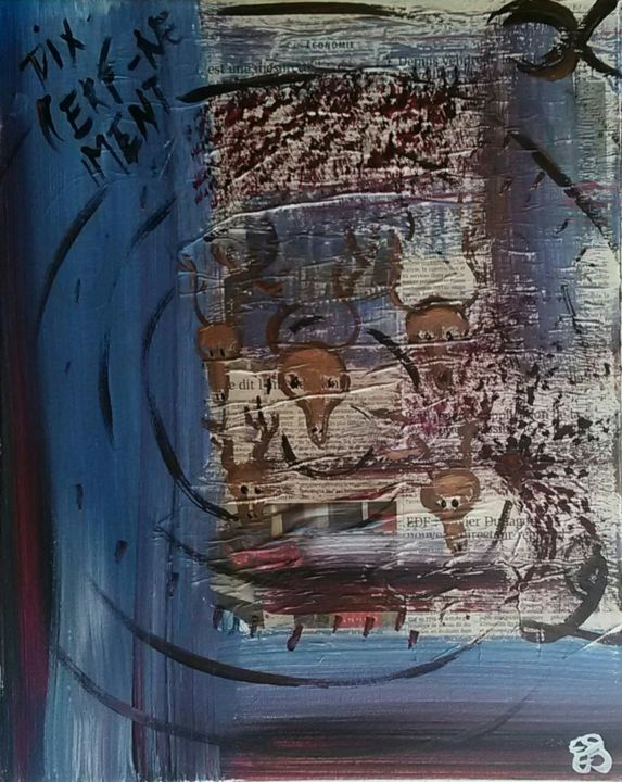 Peinture intitulée "10-cerf-ne-ment" par Erac, Œuvre d'art originale, Acrylique
