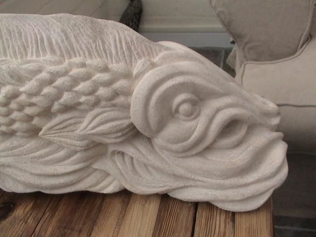 Скульптура под названием "Ancient Fish" - Man Of Stone, Подлинное произведение искусства