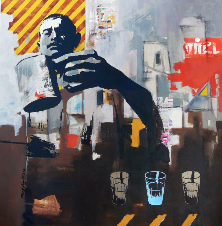 Collages titled "THE CHAIWALA" by Manoj Dixit, Original Artwork