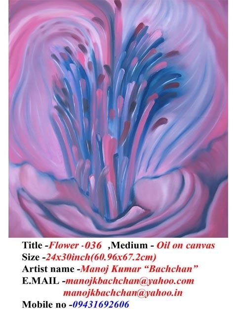 Painting titled "flower 036" by Manoj Kumar Bachchan, Original Artwork