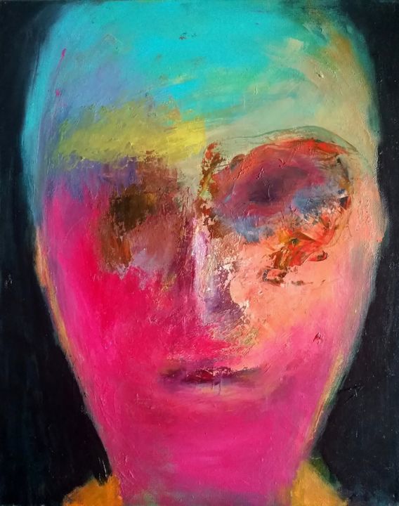 Painting titled "Portrait 21" by Ana-Maria Manolache, Original Artwork, Oil