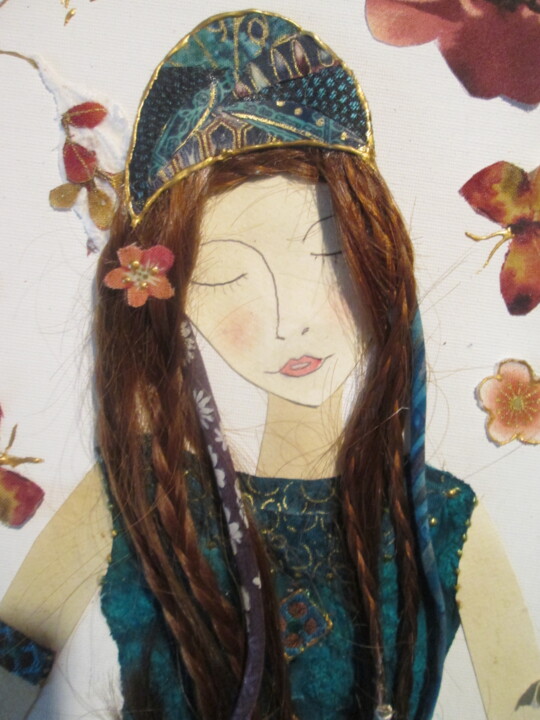 Textile Art titled "JADE G P" by Manon, Original Artwork, Fabric