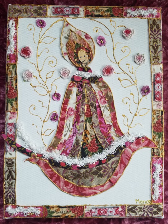 Art textile intitulée "NOËLLA" par Manon, Œuvre d'art originale, Tissu