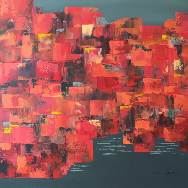 Картина под названием "Favela 2" - Manon Gilbert, Подлинное произведение искусства, Акрил Установлен на Деревянная рама для…