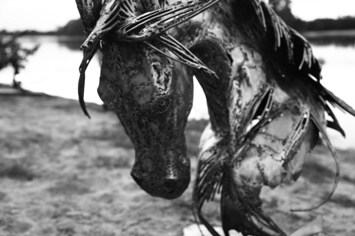 Skulptur mit dem Titel "Arlequin" von Alex & Manon, Original-Kunstwerk, Metalle