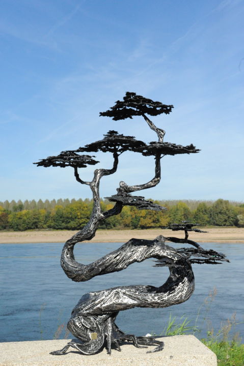 Sculpture intitulée "Bonsai" par Alex & Manon, Œuvre d'art originale, Métaux