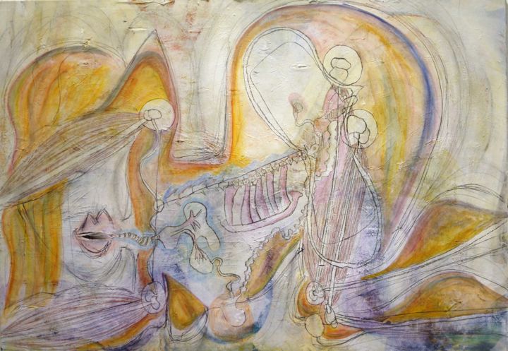Painting titled "Corps palimpseste" by Manon Ka, Original Artwork