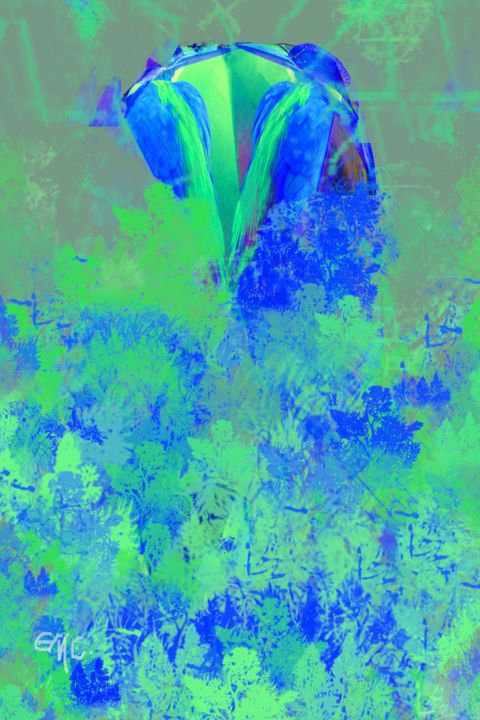 Digitale Kunst mit dem Titel "Kingfishers Colors" von Manos Chronakis, Original-Kunstwerk, Digitale Malerei