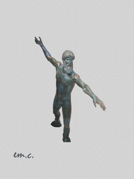 Digital Arts titled "Poseidon God Beige" by Manos Chronakis, Original Artwork, Manipulated Photography