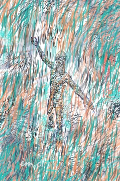 "Poseidon God Rain" başlıklı Dijital Sanat Manos Chronakis tarafından, Orijinal sanat, Foto Montaj
