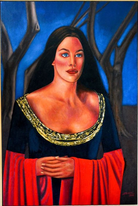 Painting titled "Arwen" by Manos Zervos, Original Artwork, Oil
