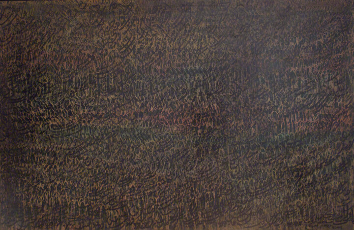 Pittura intitolato "Foule" da Manouchehr Niazi, Opera d'arte originale, Olio