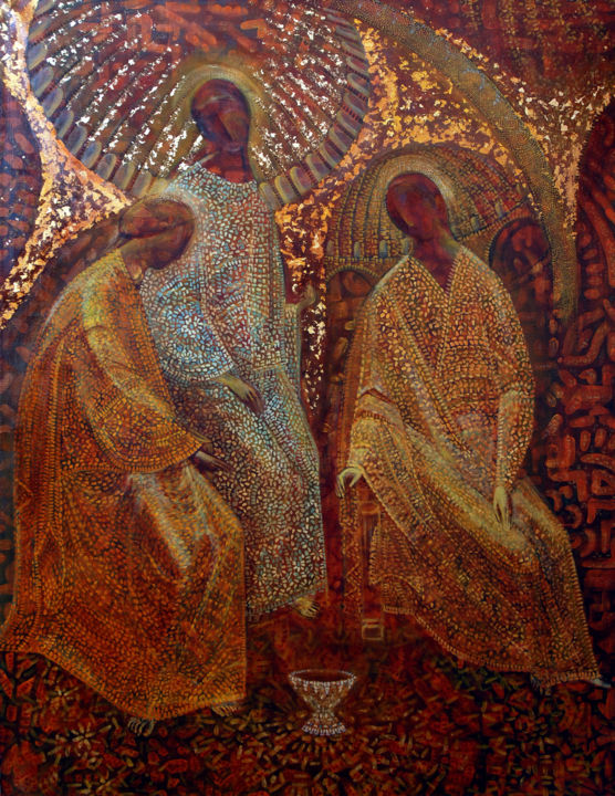 Pittura intitolato "Троица" da David Manoukian, Opera d'arte originale
